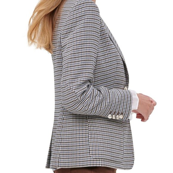 🎁 Tommy Hilfiger Two-Button Houndstooth Blazer PLUS - Picture 3 of 10